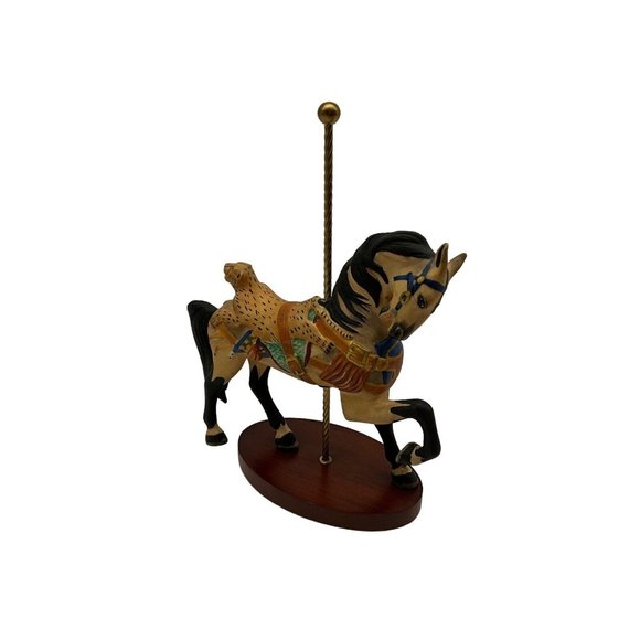 Franklin Mint Leopard Saddle Horse Treasury Of Carousel Art Porcelain Horse - Picture 1 of 16